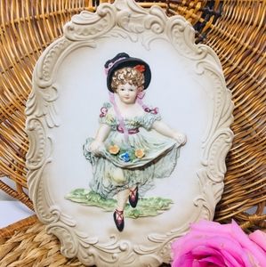 Antique, Lefton circa 1950, suspended ceramic plat